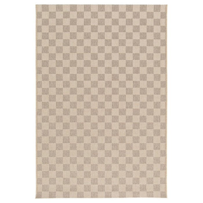Tapeso Buitenkleed - Bask Check beige|zandkleur - 200x290 cm