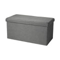 Urban Living poef|hocker|opbergbox - grijs - mdf - 76 x 38 x 38 cm