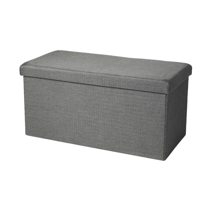 Urban Living poef|hocker|opbergbox - grijs - mdf - 76 x 38 x 38 cm