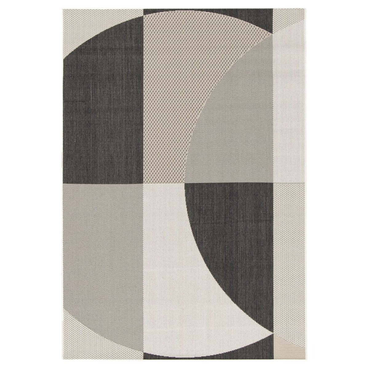 Tapeso Buitenkleed abstract - Verdance Celeste zwart|beige - 200x290