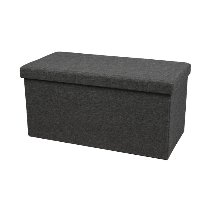 Urban Living poef|hocker|opbergbox - grijs - mdf - 76 x 38 x 38 cm