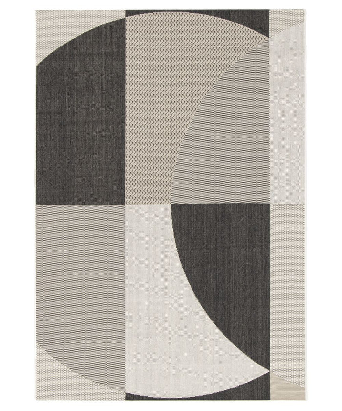Tapeso Buitenkleed abstract - Verdance Celeste zwart|beige - 200x290
