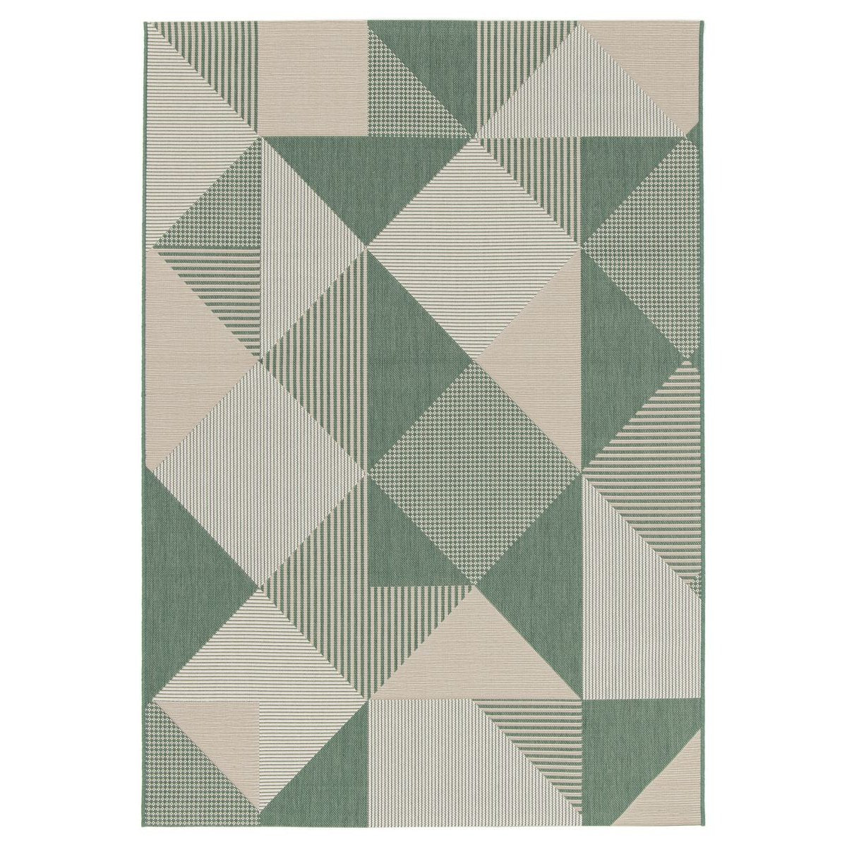 Tapeso Buitenkleed ruiten - Verdance Mesa groen|beige - 200x290 cm