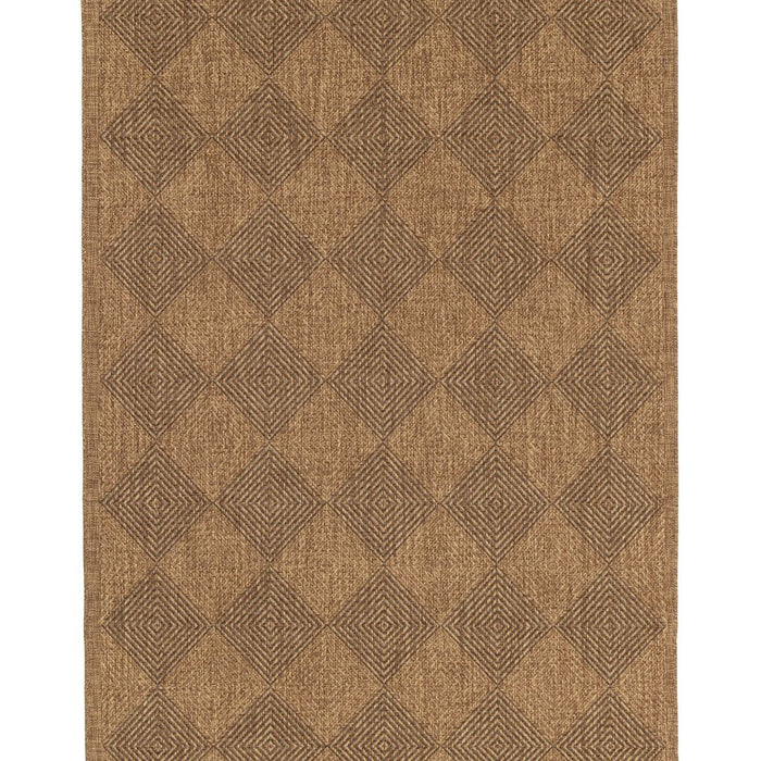 Tapeso Buitenkleed ruiten - Twill Parquet bruin|zwart - 200x290 cm