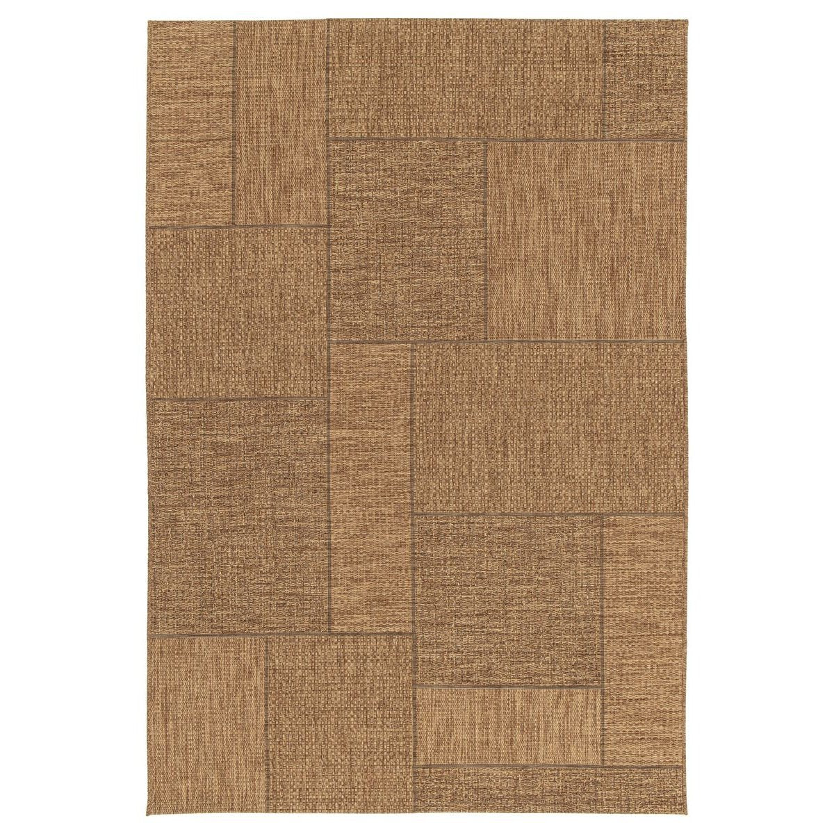 Tapeso Buitenkleed blokken - Twill Patch bruin - 160x230 cm