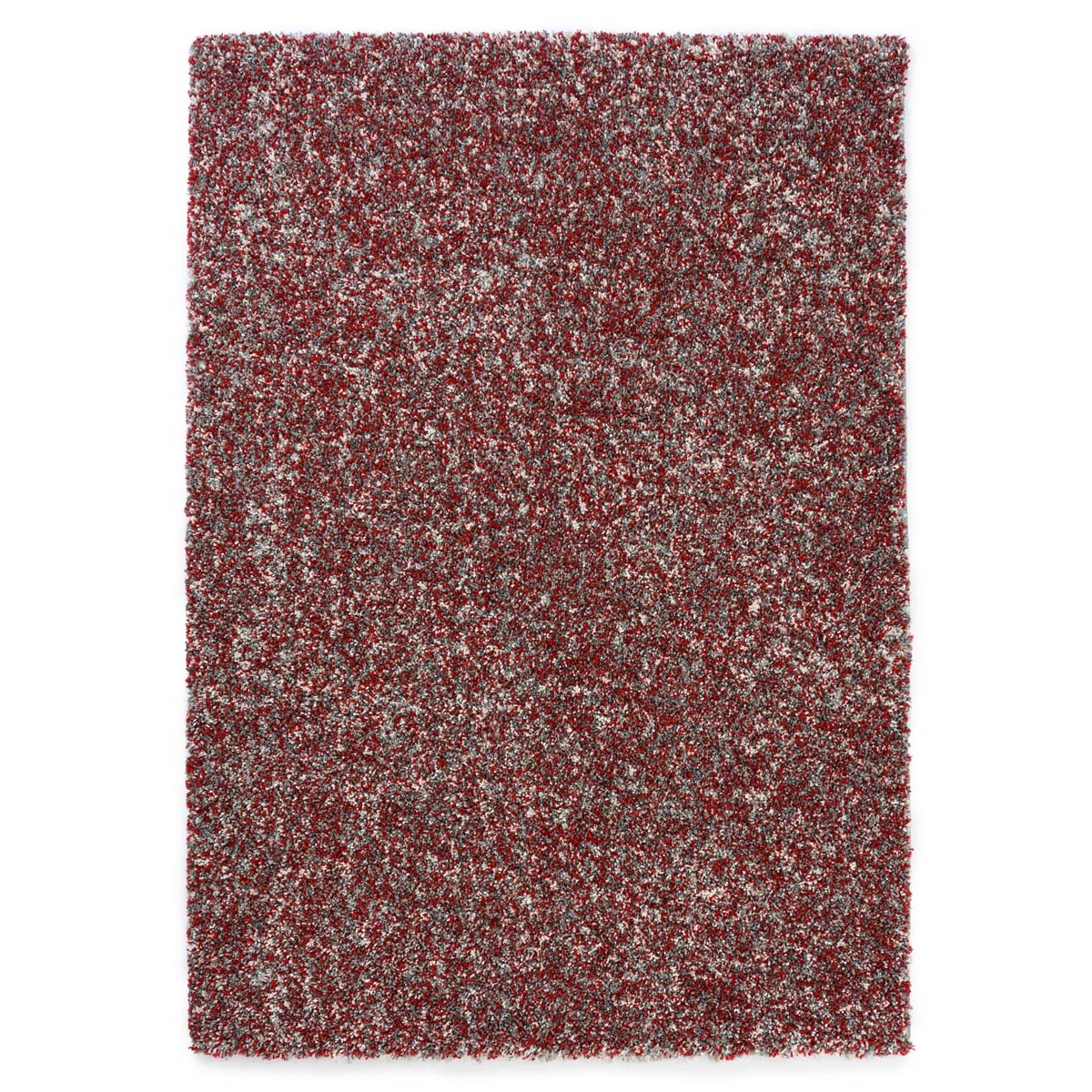 Tapeso Hoogpolig vloerkleed gemêleerd - Blend rood|grijs - 240x340 cm