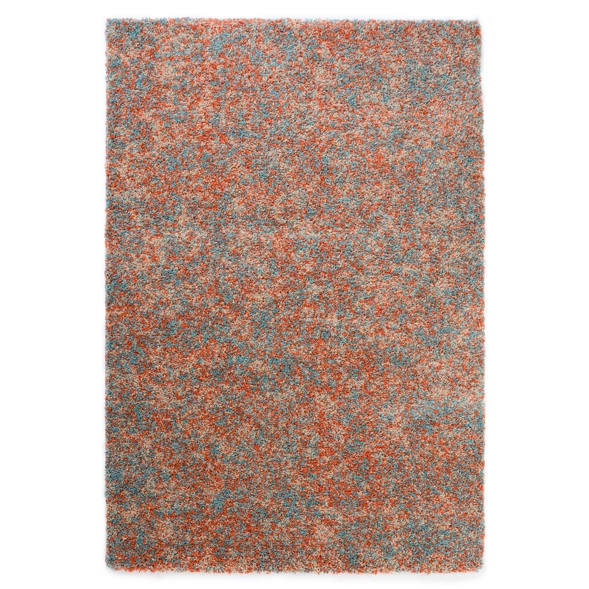 Tapeso Hoogpolig vloerkleed gemêleerd- Blend oranje|blauw - 240x340 cm