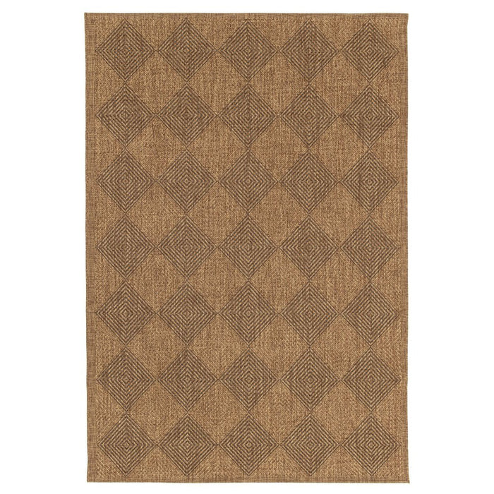 Tapeso Buitenkleed ruiten - Twill Parquet bruin|zwart - 160x230 cm