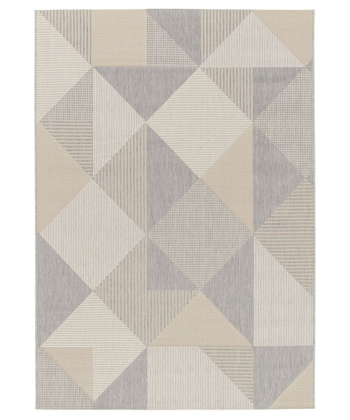 Tapeso Buitenkleed ruiten - Verdance Mesa grijs|beige - 200x290 cm