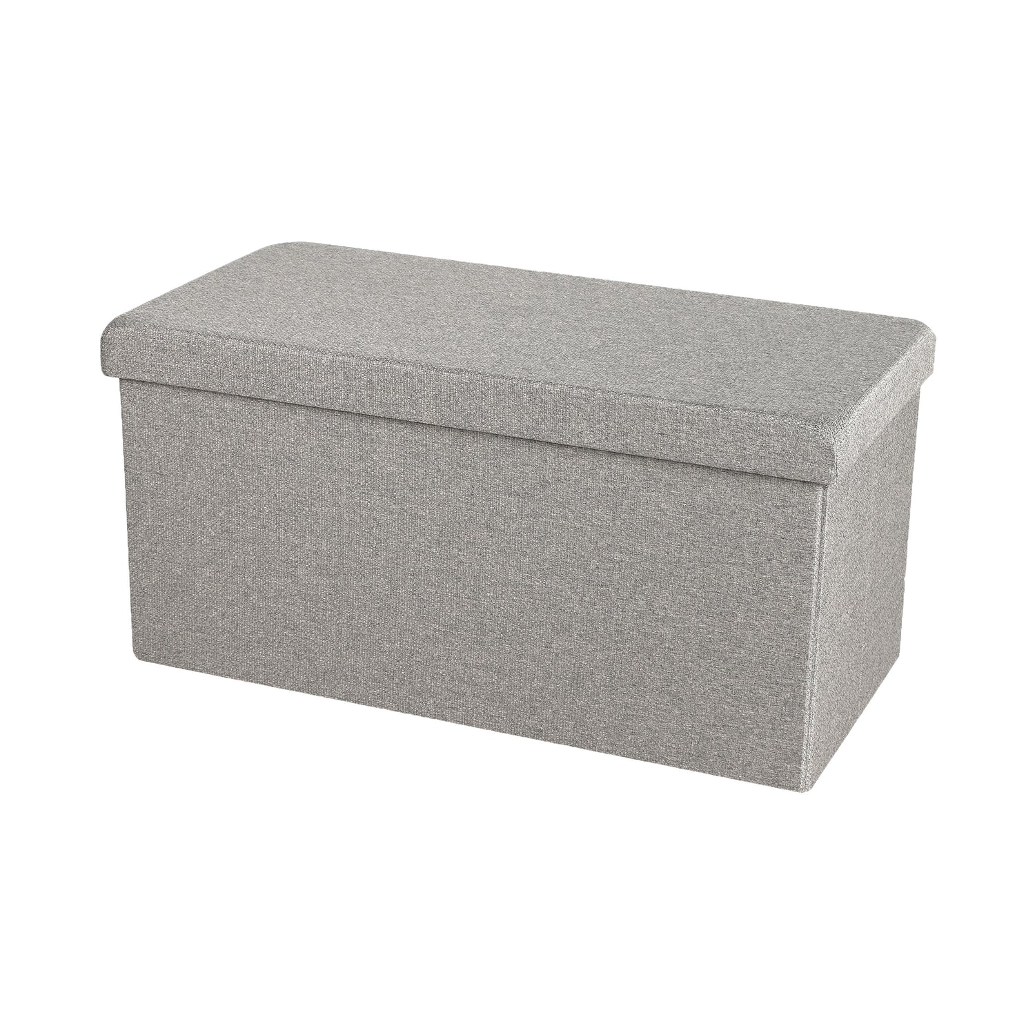 Urban Living poef|hocker|opbergbox - grijs - mdf - 76 x 38 x 38 cm