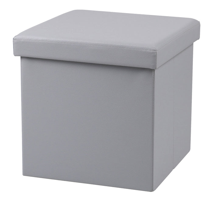 Urban Living poef|hocker|opbergbox - lichtgrijs - mdf - 38 x 38 cm