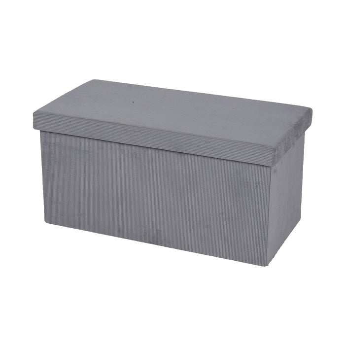 Urban Living poef|hocker|opbergbox - grijs - mdf - 76 x 38 x 38 cm