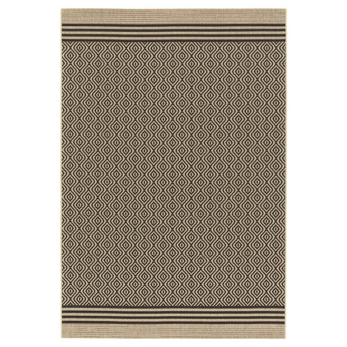 Tapeso Buitenkleed ruiten - Bask Pavilion beige|zwart - 200x290 cm