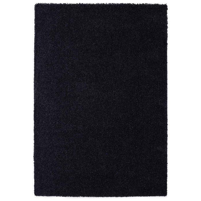 Tapeso Hoogpolig vloerkleed shaggy Trend effen - marineblauw - 140x200