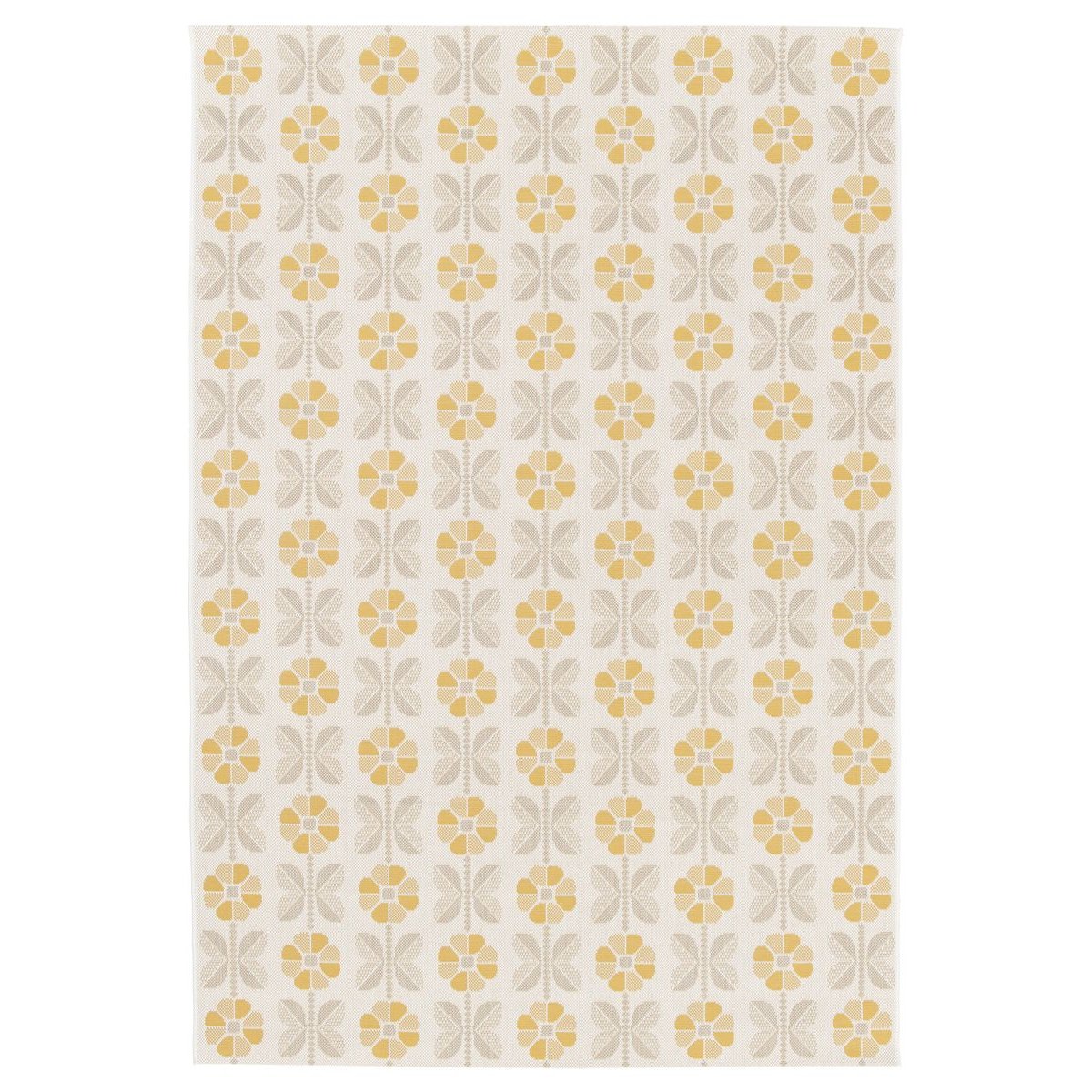 Tapeso Buitenkleed bloemen - Amber Marigold beige|geel - 200x290 cm