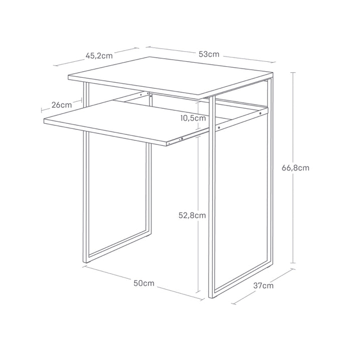 Yamazaki Bijzettafel met Lade - Tower - Wit