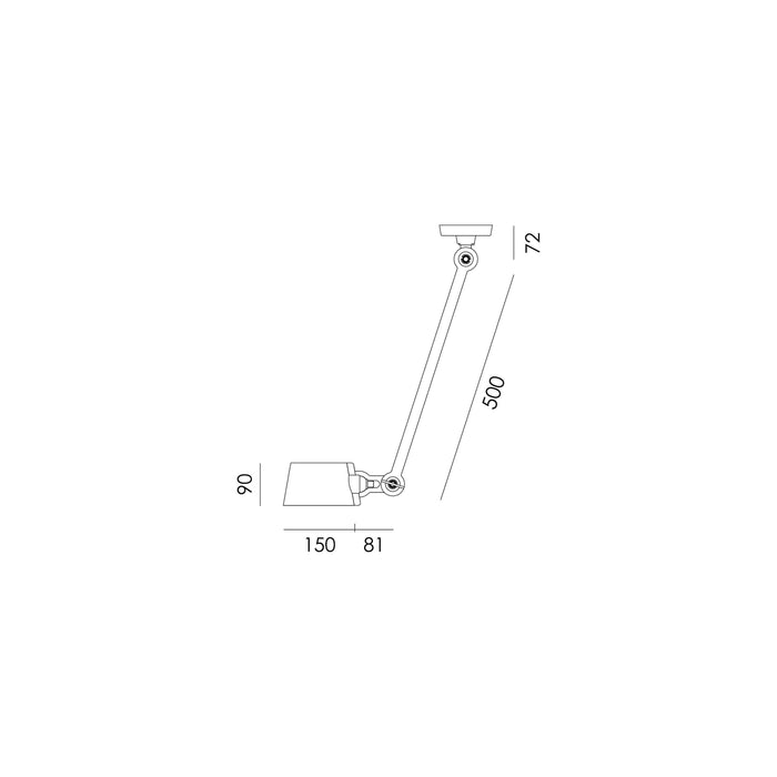 Bolt Sidefit 1 Arm plafondlamp install Daybreak Rose