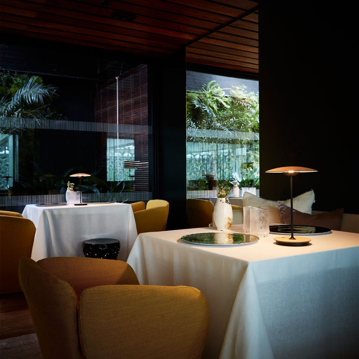 Marset Ginger 20 M tafellamp LED oplaadbaar messing|wit