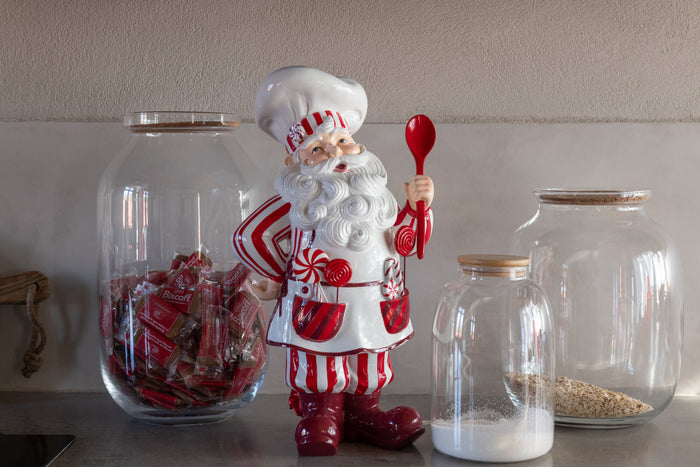 J-Line voorraadpot Roxy - glas|kurk - transparant - large