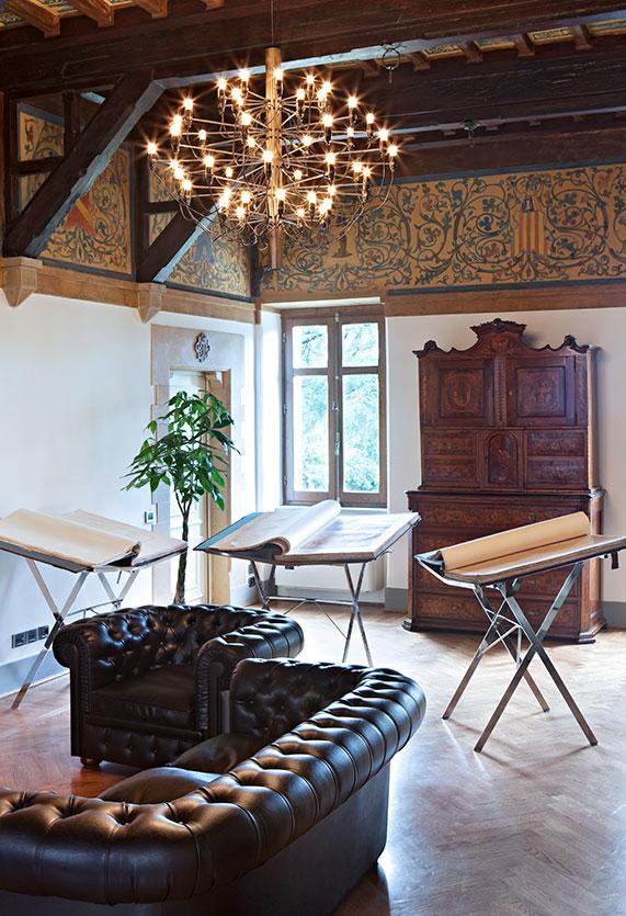 2097|50 by Gino Sarfatti kroonluchter Ø100 opaal chroom