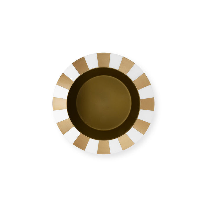 Pip Studio Vaas Stripes - Bloemenvaas van Metaal - Wit| Goud - 24x29cm