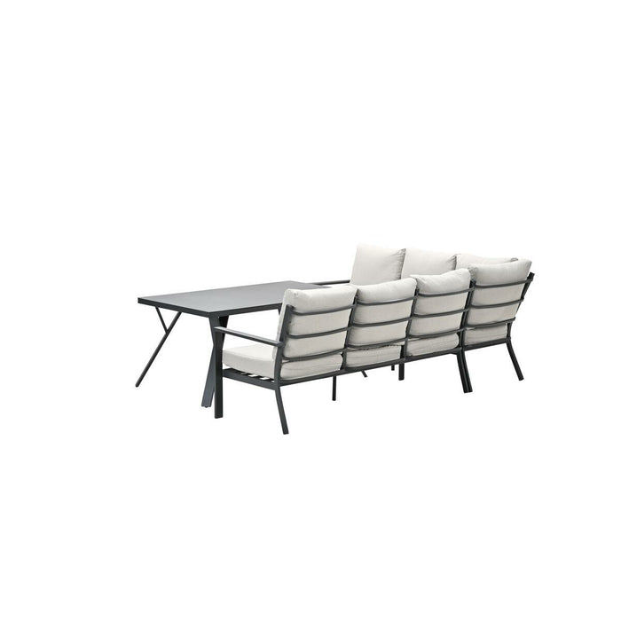 Sergio lounge-diningset - 3-delig - links - carbon black - desert sand