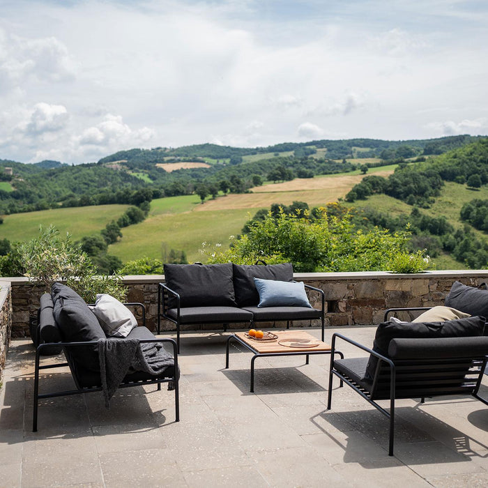 Houe Avon Lounge fauteuil frame wit stof Alpine heritage