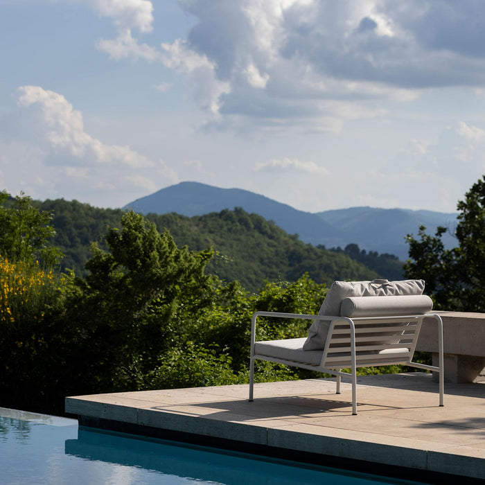 Houe Avon Lounge fauteuil frame wit stof Alpine heritage