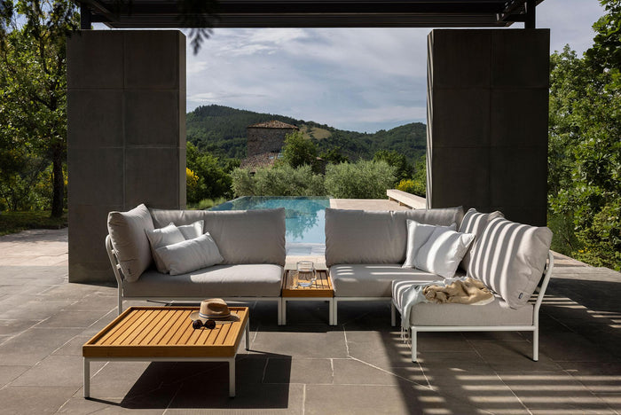 Houe Level2 Cozy Corner loungebank rechts frame wit stof Char