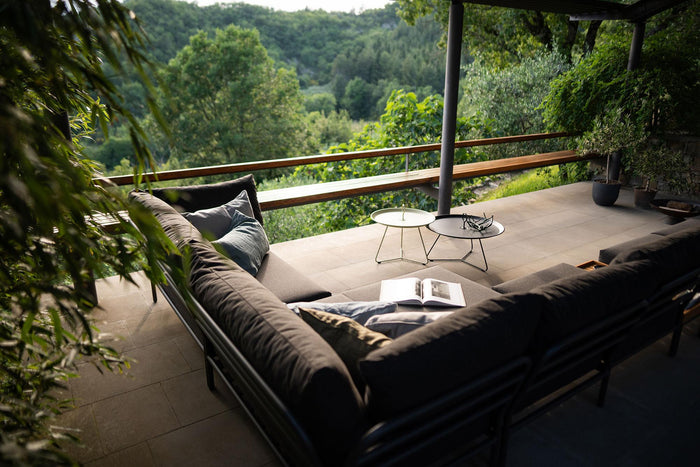 Houe Level2 Cozy Corner loungebank rechts frame wit stof Char