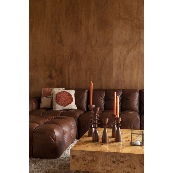 Dutchbone Hackman 4,5-zitsbank Leer Cognac Bruin