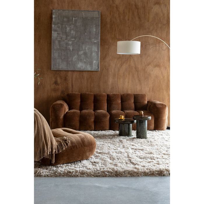 Dutchbone Hackman 3-zitsbank Velours Cognac Bruin