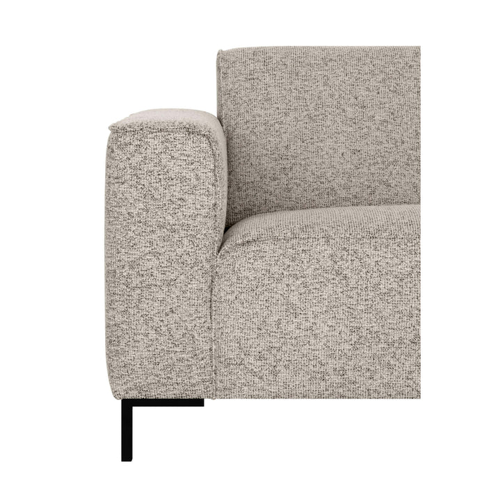 by fonQ Loft Hoekbank met Chaise Longue Rechts - Chenille Melange - Grijs