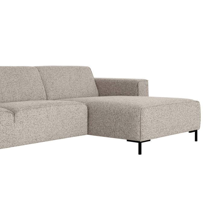 by fonQ Loft Hoekbank met Chaise Longue Rechts - Chenille Melange - Grijs
