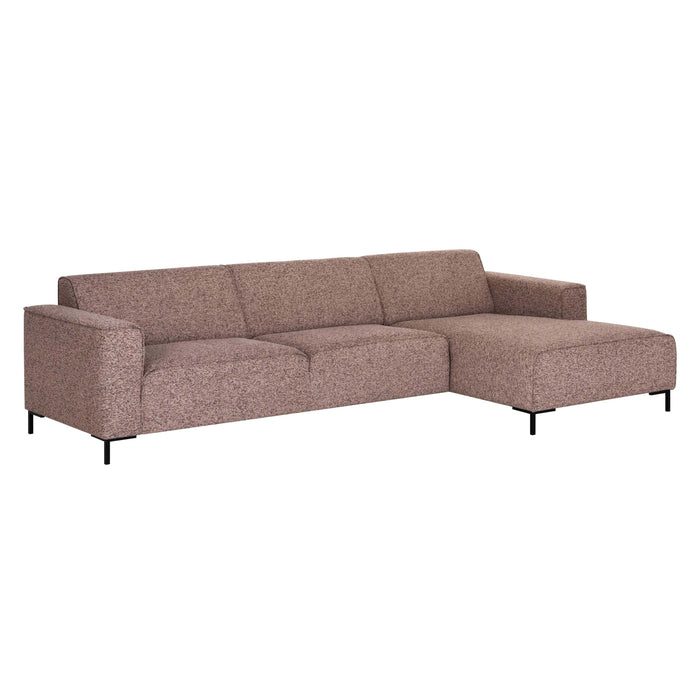 by fonQ Loft Hoekbank met Chaise Longue Rechts - Chenille Melange - Blush