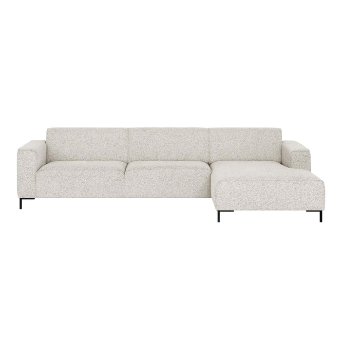 by fonQ Loft Hoekbank met Chaise Longue Rechts - Chenille Melange - Ecru