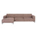 by fonQ Loft Hoekbank met Chaise Longue Links - Chenille Melange - Blush