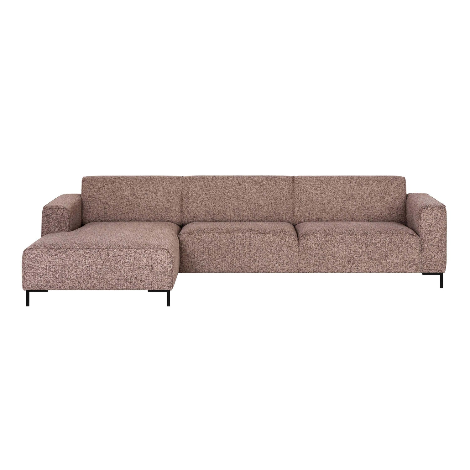 by fonQ Loft Hoekbank met Chaise Longue Links - Chenille Melange - Blush