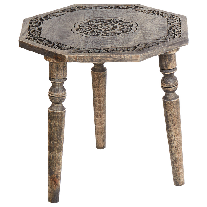 Beliani - WANDILO - Bijzettafel - Donkerbruin - 48 x 48 cm - Mangohout