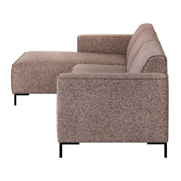 by fonQ Loft Hoekbank met Chaise Longue Links - Chenille Melange - Blush
