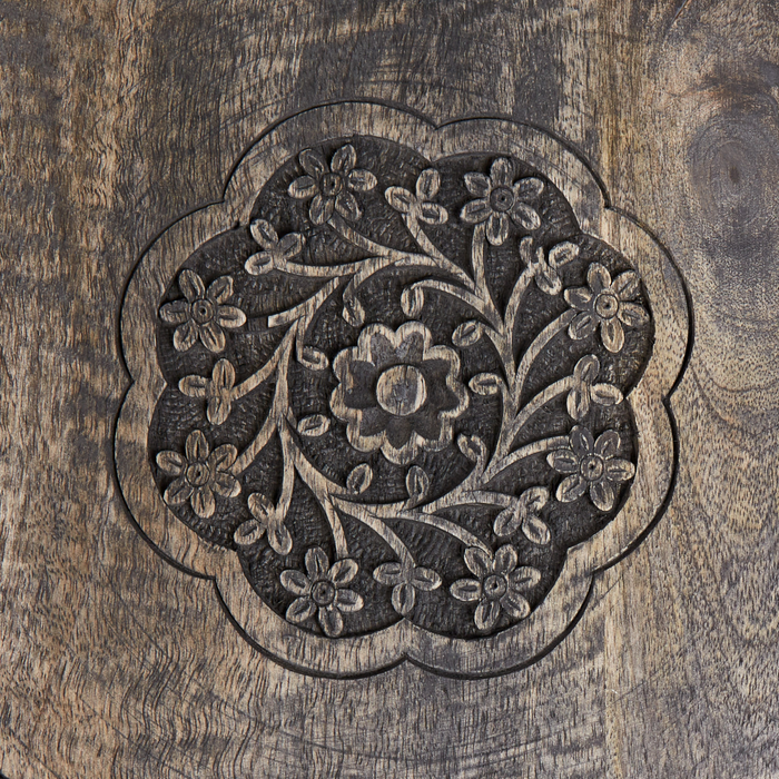 Beliani - WANDILO - Bijzettafel - Donkerbruin - 48 x 48 cm - Mangohout