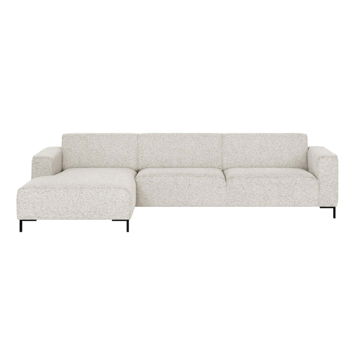 by fonQ Loft Hoekbank met Chaise Longue Links - Chenille Melange - Ecru