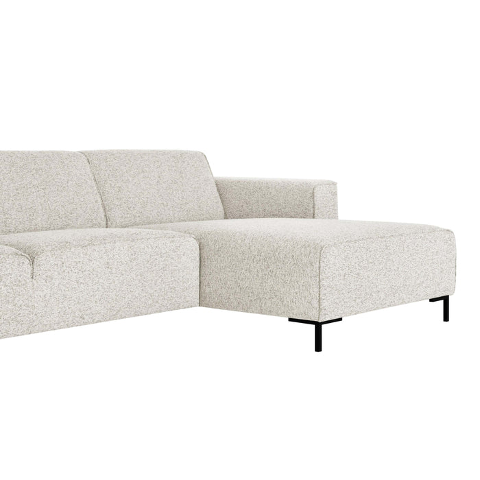 by fonQ Loft Hoekbank met Chaise Longue Links - Chenille Melange - Ecru