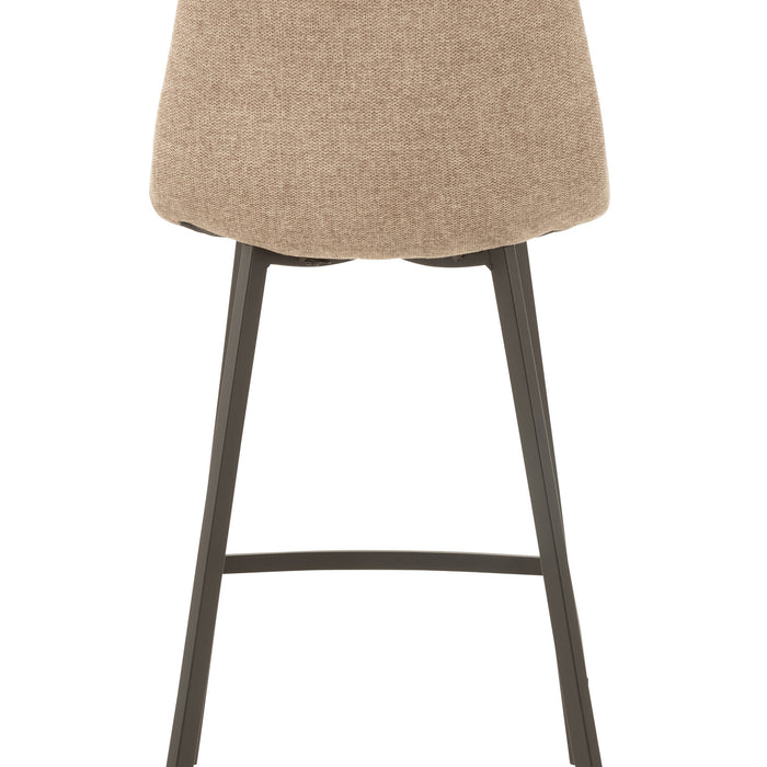 J-Line barstoel Stephane - textiel|metaal - beige - 2 stuks