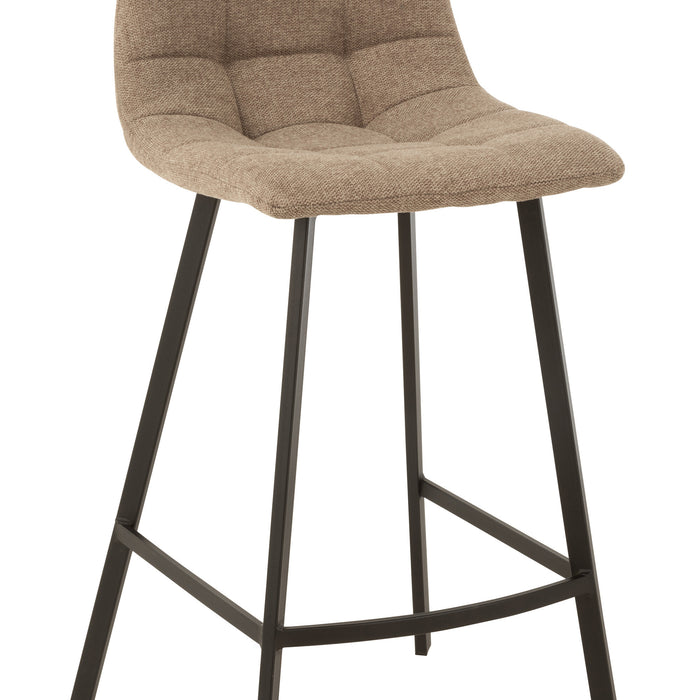 J-Line barstoel Stephane - textiel|metaal - beige - 2 stuks