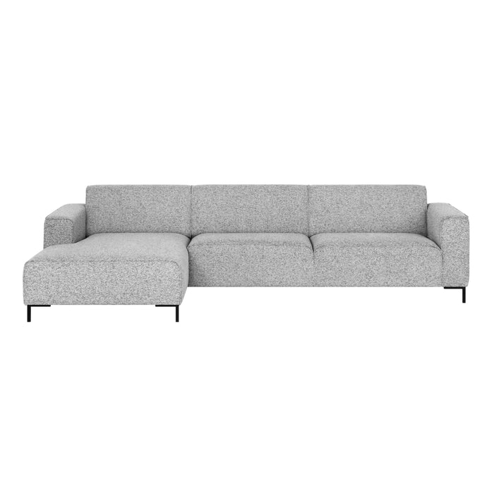 by fonQ Loft Hoekbank met Chaise Longue Links - Chenille Melange - Grijs