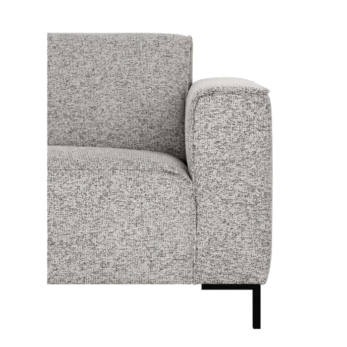 by fonQ Loft Hoekbank met Chaise Longue Links - Chenille Melange - Grijs