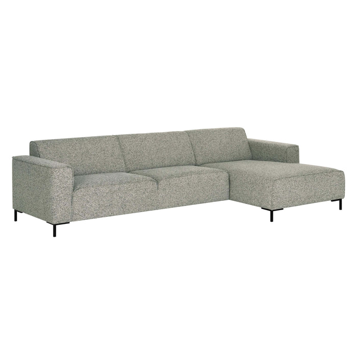 by fonQ Loft Hoekbank met Chaise Longue Rechts - Chenille Melange - Mintgroen