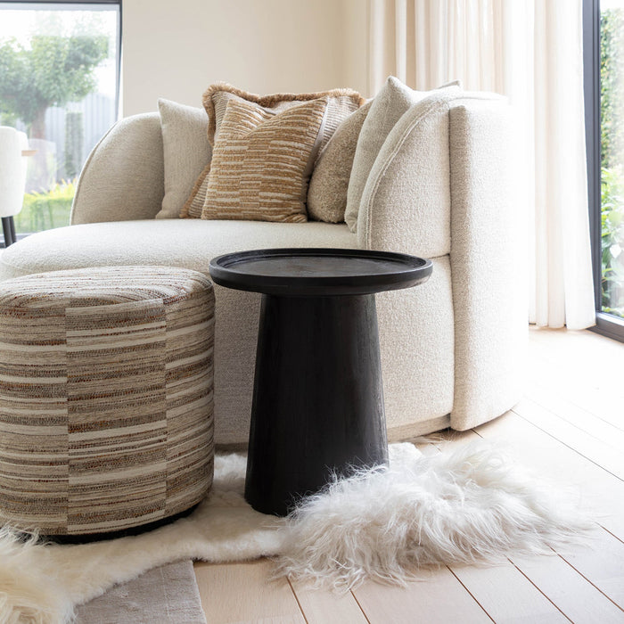 Atmooz Sirius Bijzettafel - Ø45 x H47 cm - Zwart Mangohout