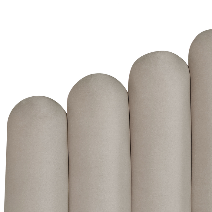 Beliani-VINCENNES -Tweepersoonsbed-Taupe-180 x 200 cm-Fluweel